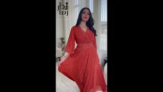فستان احمر لجميع المناسبات مع بريق الالماس من متجر دار رينا 