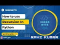 Python Tutorial Recursion in Python