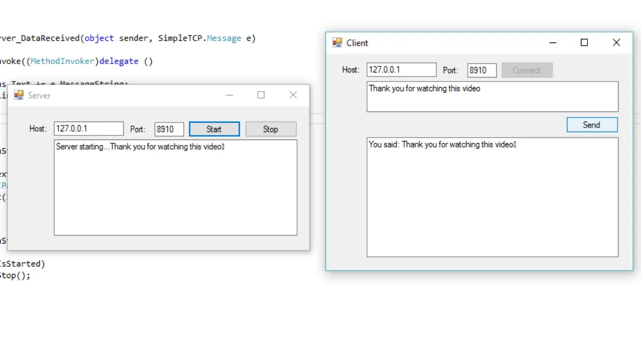 C# Tutorial - TCP/IP Client Server | FoxLearn