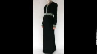 Karimah Aqua Embroidery Black Abaya Ab670 - Alhannah Islamic Clothing