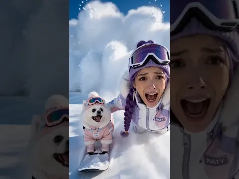 Nico skiing adventure 😂🥺🥹 #smartnico #funny #cute #pets
