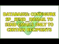Databases Configure sp - send