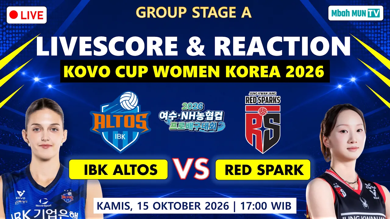 🔴 PENENTUAN! IBK ALTOS VS RED SPARKS | LIVE SCORE & LIVE REACTION KOVO CUP 2026