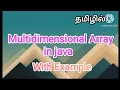 Multidimensional array in java java programming in tamil