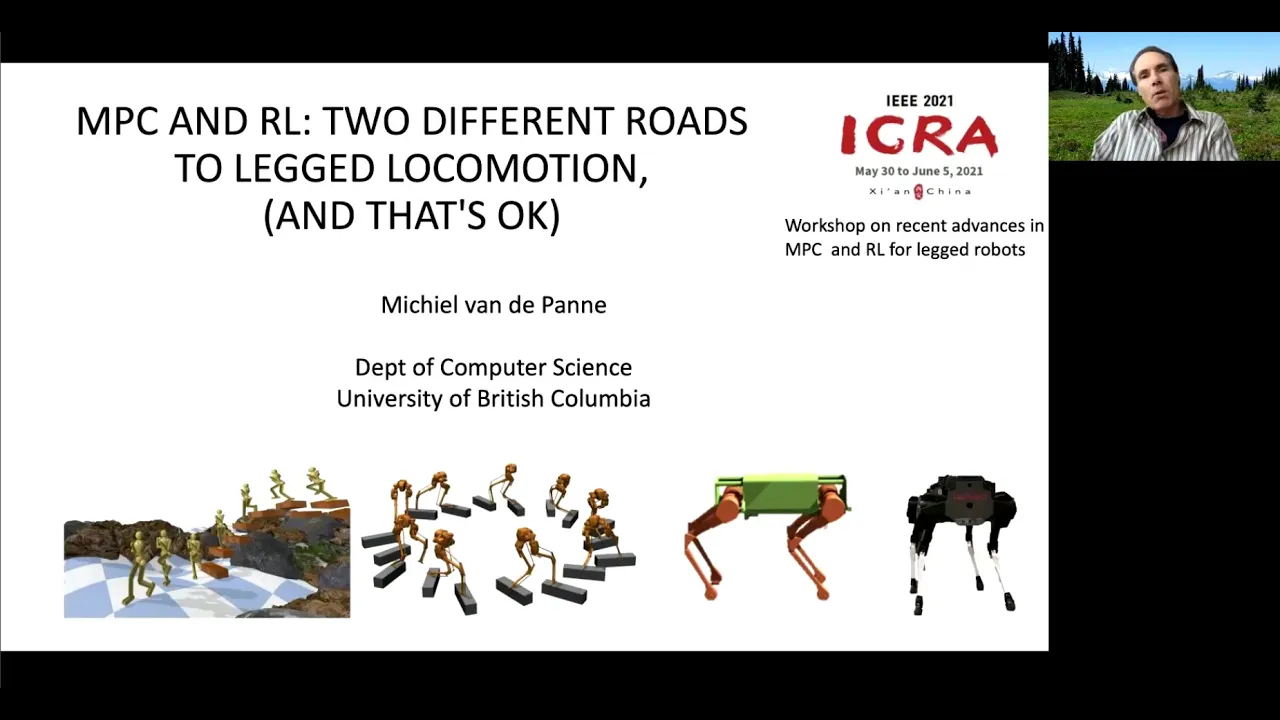 Michiel van de Panne (UBC): MPC and RL, two different roads to legged locomotion, and that's OK