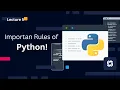 Python Important rules to understand coding Python Programming For Absolute Beginners 2023