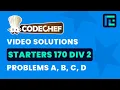 CodeChef Starters 170 Solutions - A to D by Soumojit Chatterjee TLE Eliminators