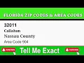 Callahan Nassau County ZIP Code and Area Code