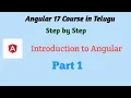 Introduction to Angular Angular17 A complete Angular Course