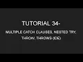 Java Programming Tutorial 34 - Multiple Catch Clauses Nested Try Throw Throws IDE in English