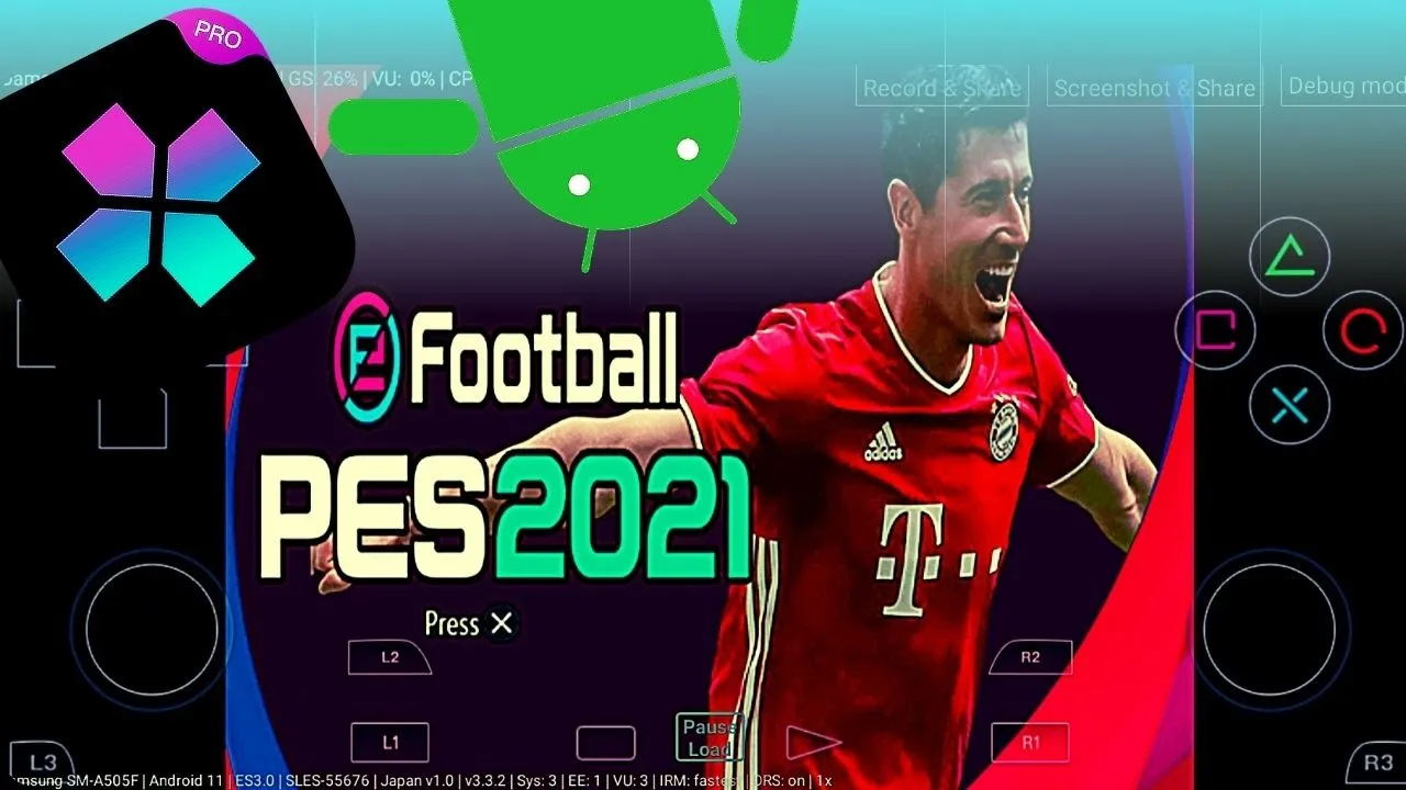 Play eFootball PES 2021 PS2 Emulator - Damon PS2 PRO For Android With Gameplay -2021