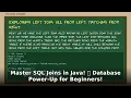 Master SQL Joins in Java Database Power-Up for Beginners Interview Prep 2024