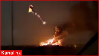 MOMENT: Russian reconnaissance plane is shot over ​​Azov Sea at NIGHT- Burning, it crashes to ground