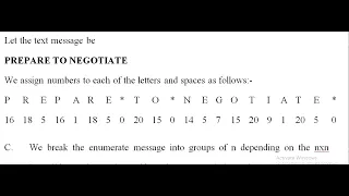A Simple Method of Encoding a Message using a Matrix