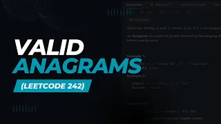 Valid Anagram LeetCode 242 Asked by Facebook