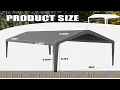 Carport Replacement Canopy Cover 10 x20 for Tent Top Garage Shelter Cover with Ball Bungees 800D