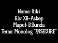 Drama Monolog Sunda||INSECURE||