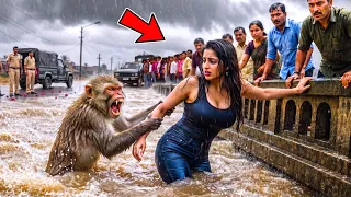 Nepal Flood : बन्दर ने बचाई , 500 लोगो की जान ! | Viral Video | Nepal Flood | Nepal disaster Story