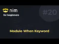 Nim for Beginners Module Except Keyword
