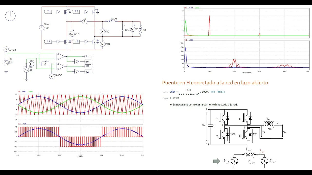 Electrónica de Potencia - Inversor monofásico simulado en PSIM, 17/11/2020