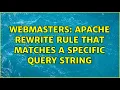 Webmasters Apache rewrite rule that matches a specific query string