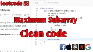 Kadane s Algorithm - Maximum Sum Subarray Amazon Coding Interview Question leetcode 53