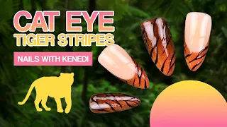 Cat Eye Tiger Stripes! 🐯🔥 | Nails With Kenedi!