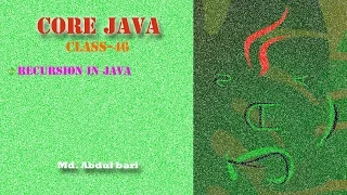 Core Java - Bangla Tutorial Recursion