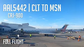 FULL FLIGHT Charlotte to Madison American Airlines AAL5442 - CRJ-900
