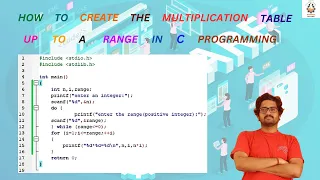 How to create the multiplication table up to a range in C programming