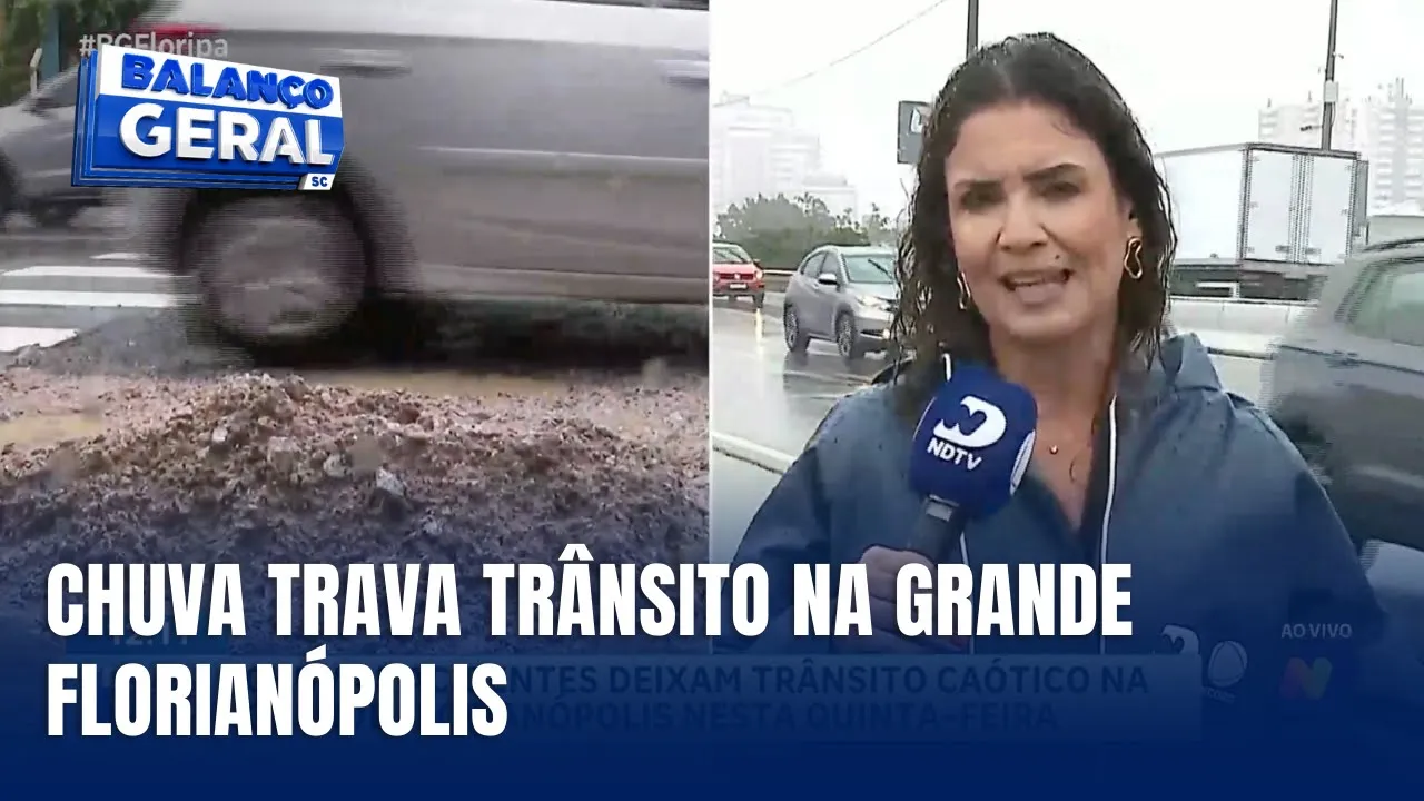 Trânsito na Grande Florianópolis é afetado por chuva e acidentes