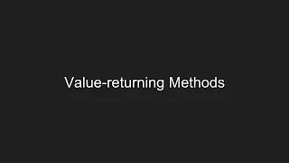 Value-returning methods in C