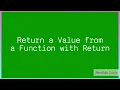 Return a value from a Function with Return in javascript