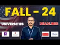 Deadlines for Fall 2024 Admissions in the USA