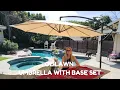 OLILAWN Cantilever Umbrella Set Comes with a Base