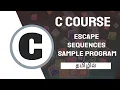 C Escape Sequences Another Sample Program C Course In Tamil