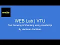 Text Growing Shrinking Using JavaScript Program 3 VTU WEB LAB GenXclub
