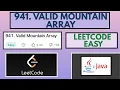 Leetcode 941 Valid Mountain Array Easy Java Solution