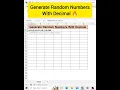 Generate Random Numbers With Decimal in Excel RandArray Formula in Excel