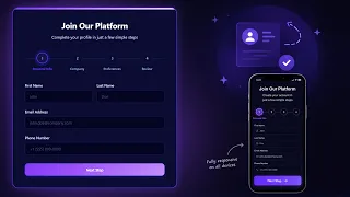 How To Make Multi-Step Form Using HTML CSS JS Create Form With HTML CSS