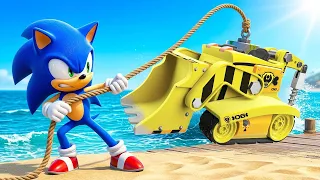SONIC ENCONTROU O CARRO DO RUBBLE DE BAIXO D'AGUA no GTA 5