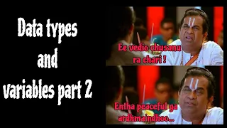 Data Types and Variables Part 2