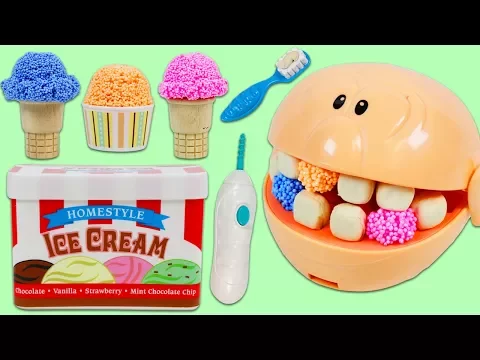 Download MP3 Feeding Mr. Play Doh Head Play Foam Ice Cream and Visiting the Dentist!