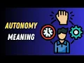 What Does Autonomy Mean Simple Definition Example Sentences