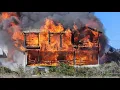 Flames about 60 feet in the air Firefighters battle fully engulfed home in St Simons Island