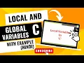 Local And Global Variables in C Hindi