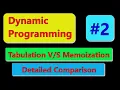 Dynamic Programming Tabulation Memoization Detailed Comparison