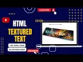 HTML AND CSS - SVG MASK MAGIC CREATING TEXTURED TEXT WITH