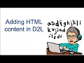 Adding CONTENT to your MODULES in D2L
