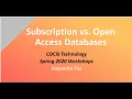 Subscription vs Open Access Databases